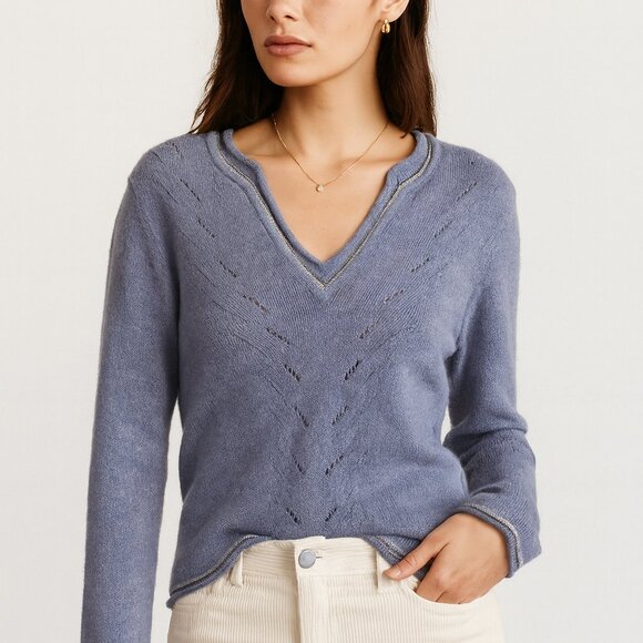 Patagonia Lavender Purple Wool Knit  V-Neck Soft Casual Cozy Sweater Size XS - Picture 2 of 12